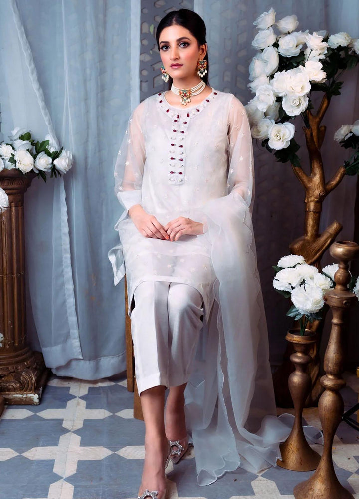 PSK Couture Pret Embroidered Tissue 4 Piece Suit MAJESTIC PEARL ll