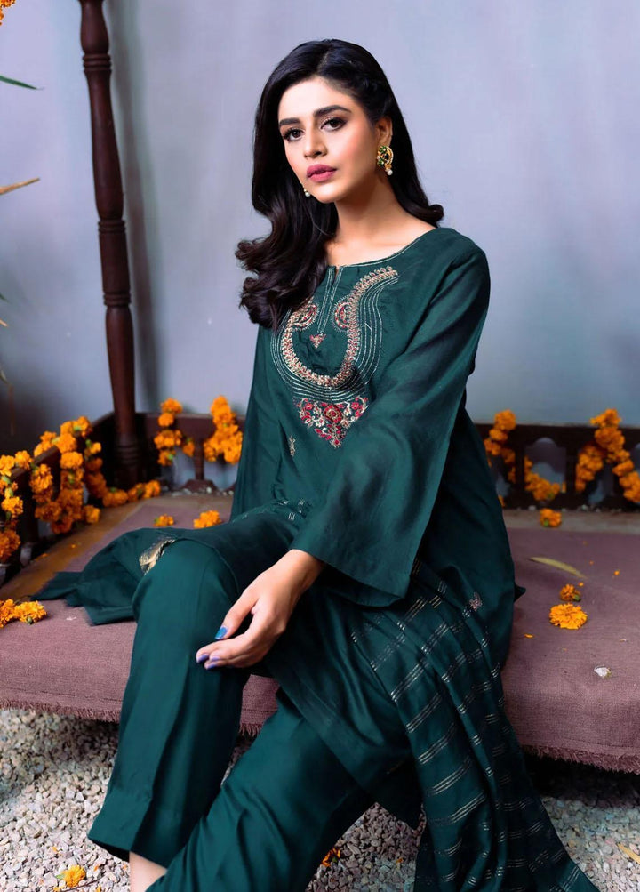 PSK Couture Pret Embroidered Cotton Net 3 Piece Suit MIDNIGHT MAGIC