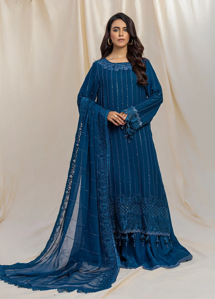 Husn Ara by Salitex Embroidered Chiffon Suits Unstitched 3 Piece SSS24U3P050UT - Formal Collection