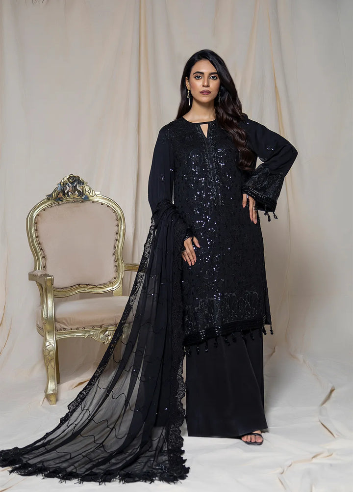 Husn Ara by Salitex Embroidered Chiffon Suits Unstitched 3 Piece SSS24U3P052UT - Formal Collection