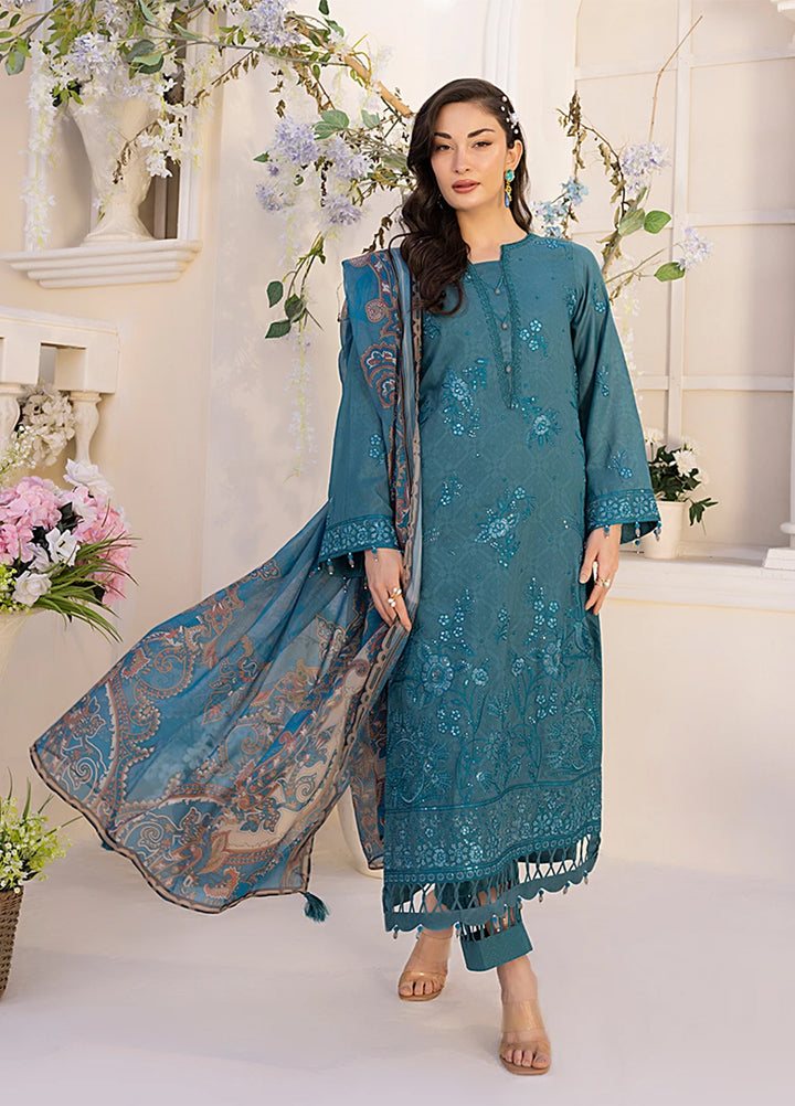Husn-e-Bahar by Salitex Embroidered Lawn Suits Unstitched 3 Piece SSW6U3P109UT - Summer Collection