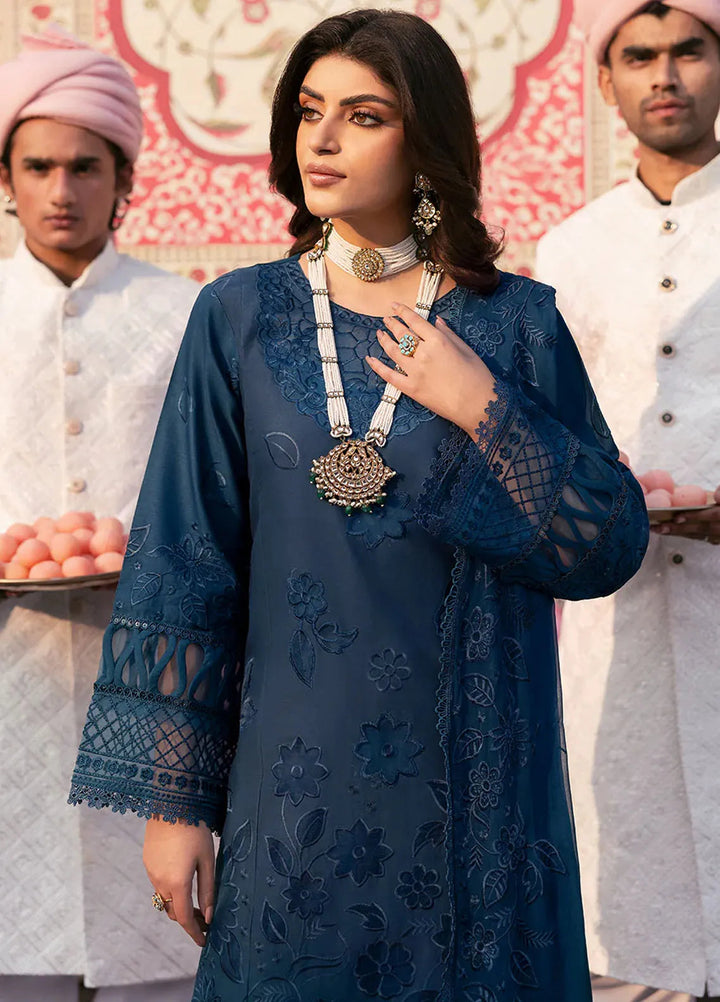 Husn e Jahan by Mahnur Embroidered Lawn Suits Unstitched 3 Piece MN25HJ Cyania - Summer Collection