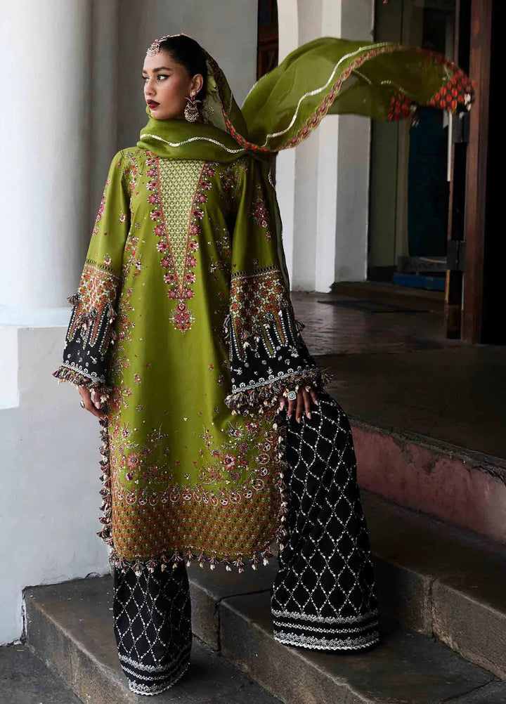 Hussain Rehar Embroidered Lawn Suit Unstitched 3 Piece HRR25LL D-01 Abass - Summer Collection