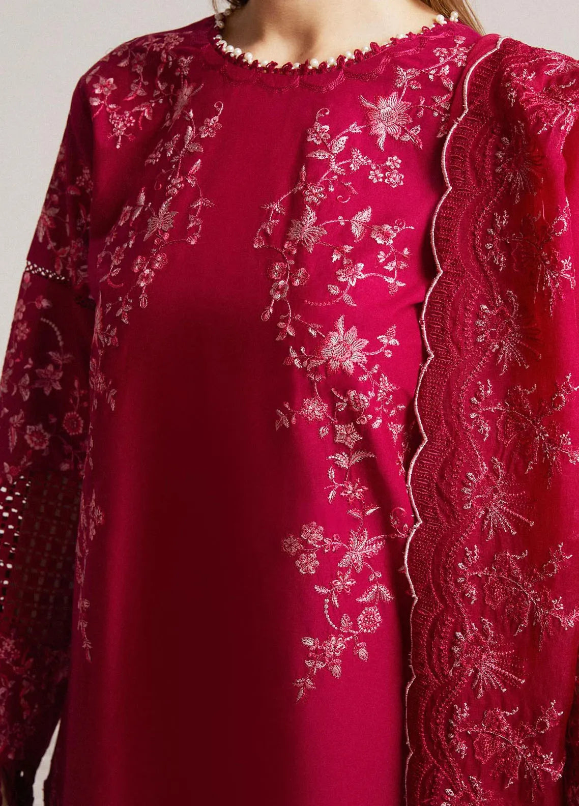 Hussain Rehar Embroidered Jacquard Suits Unstitched 3 Piece HRR25KW Nazneen - Winter Collection