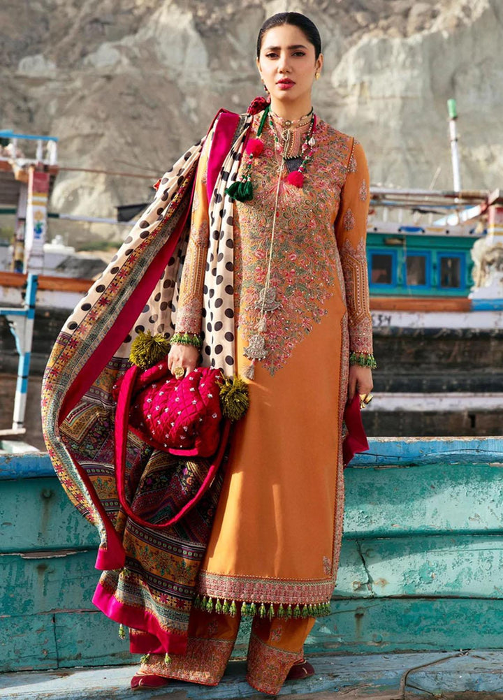 Rahgoli By Hussain Rehar Embroidered Lawn Suits Unstitched 3 Piece HRR22R Watarr - Spring / Summer Collection