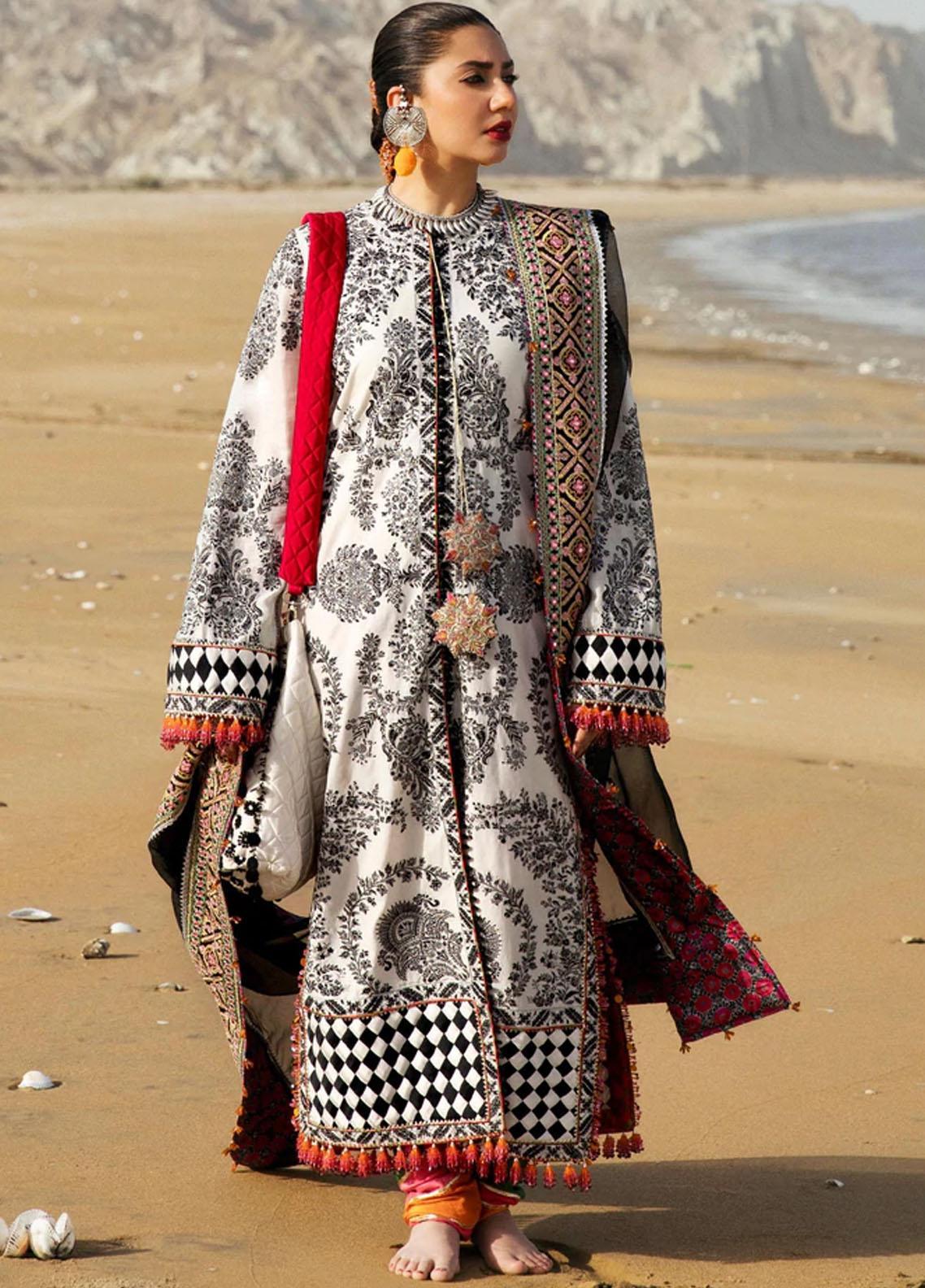 Nirmal by Hussain Rehar Embroidered Lawn Suits Unstitched 3 Piece HRR25NL Lehr - Summer Collection
