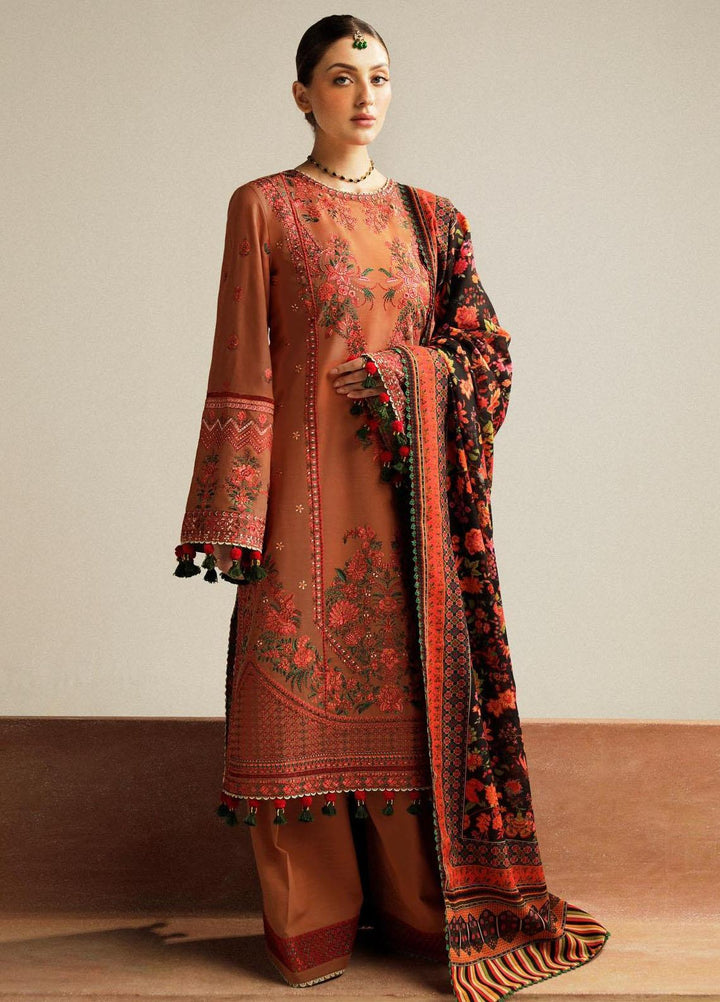 Hussain Rehar Embroidered Khaddar Suits Unstitched 3 Piece HRR23WU Dusky - Winter Collection