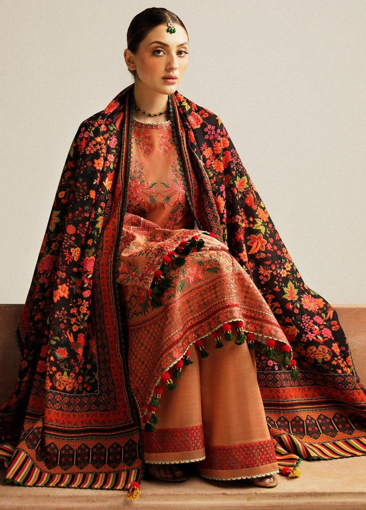 Hussain Rehar Embroidered Khaddar Suits Unstitched 3 Piece HRR23WU Dusky - Winter Collection