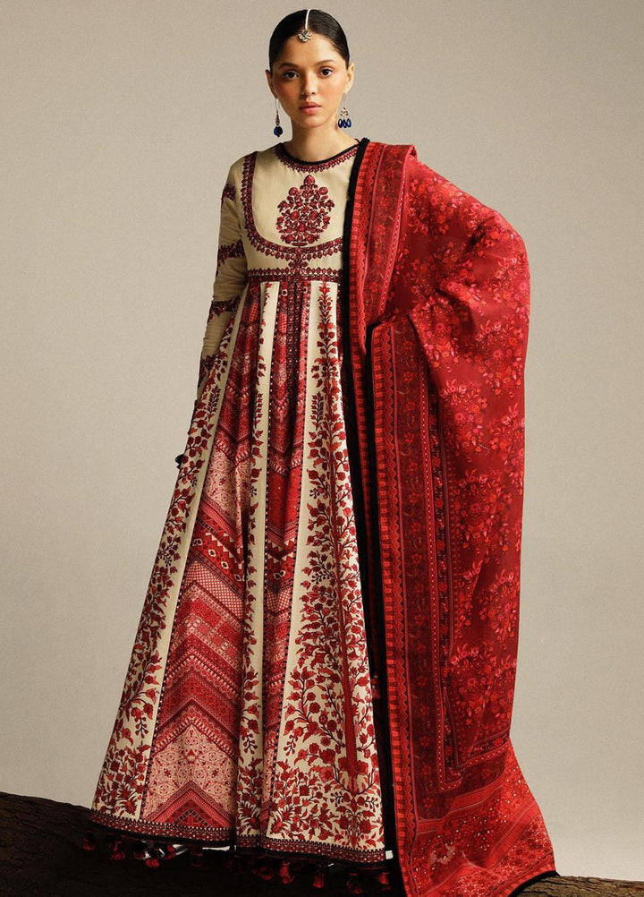 Hussain Rehar Embroidered Khaddar Suits Unstitched 3 Piece HRR23WU Opaline - Winter Collection