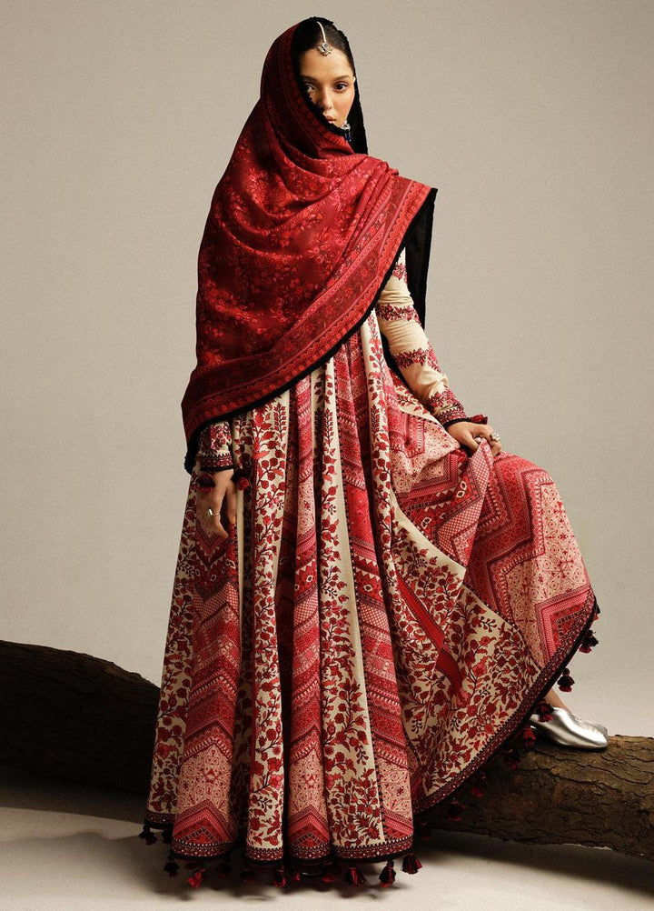 Hussain Rehar Embroidered Khaddar Suits Unstitched 3 Piece HRR23WU Opaline - Winter Collection