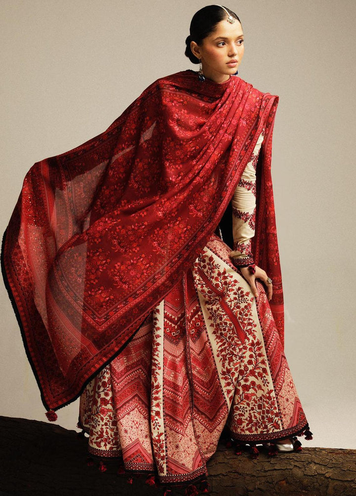 Hussain Rehar Embroidered Khaddar Suits Unstitched 3 Piece HRR23WU Opaline - Winter Collection