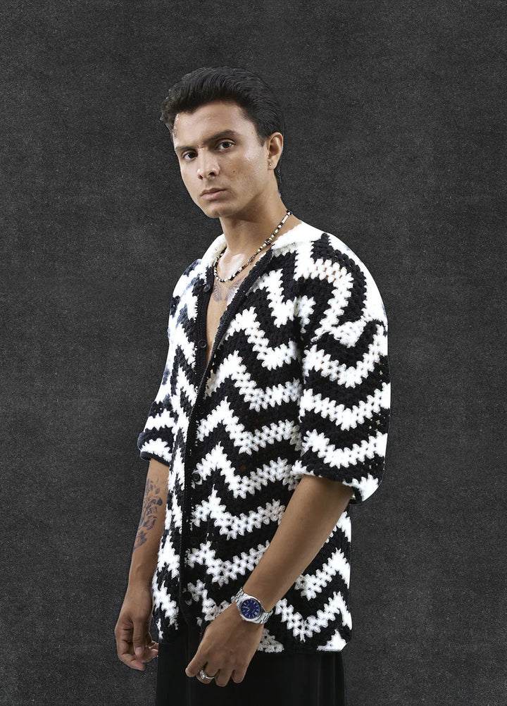 Hypnotic Unisex Crotchet Shirt Vortex Vibes