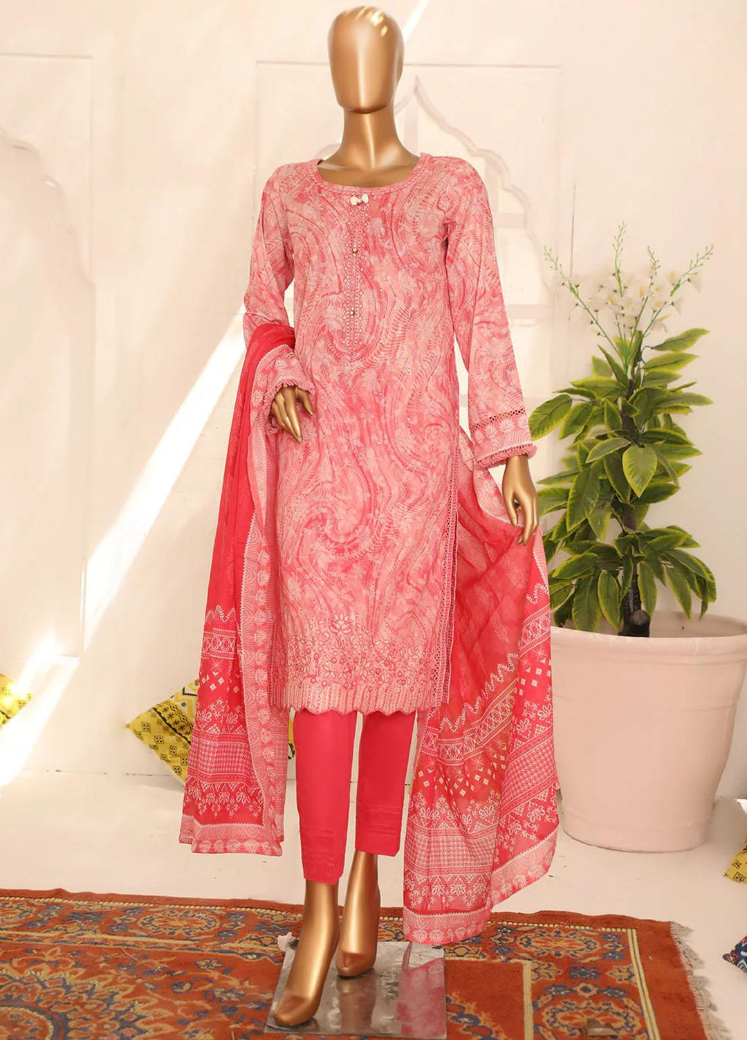 HZ Textiles Embroidered Lawn Suits Unstitched 3 Piece HZ23AS PEC-2353 - Summer Collection