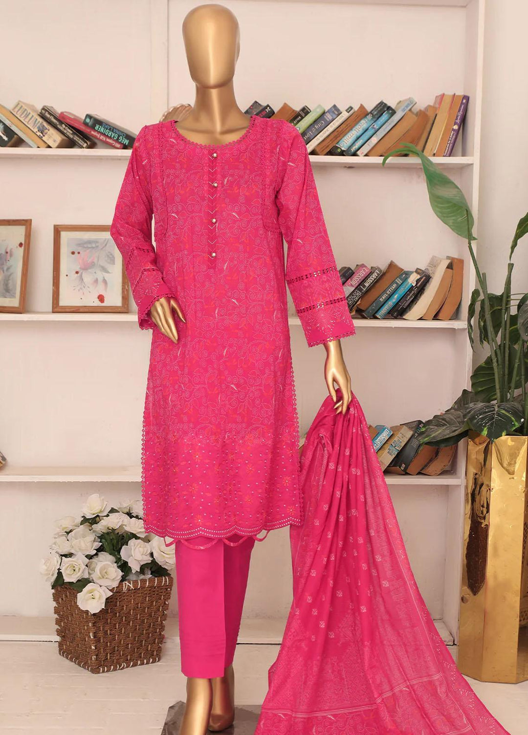 HZ Textiles Embroidered Lawn Suits Unstitched 3 Piece HZ23AS PEC-2356 - Summer Collection