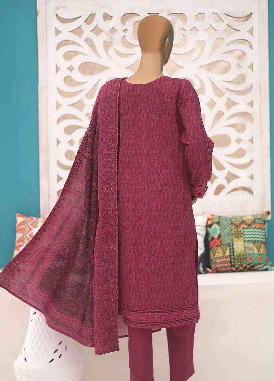 Hz Textiles Embroidered Khaddar Suit Unstitched 3 Piece HZ24K PKE-05 - Winter Collection