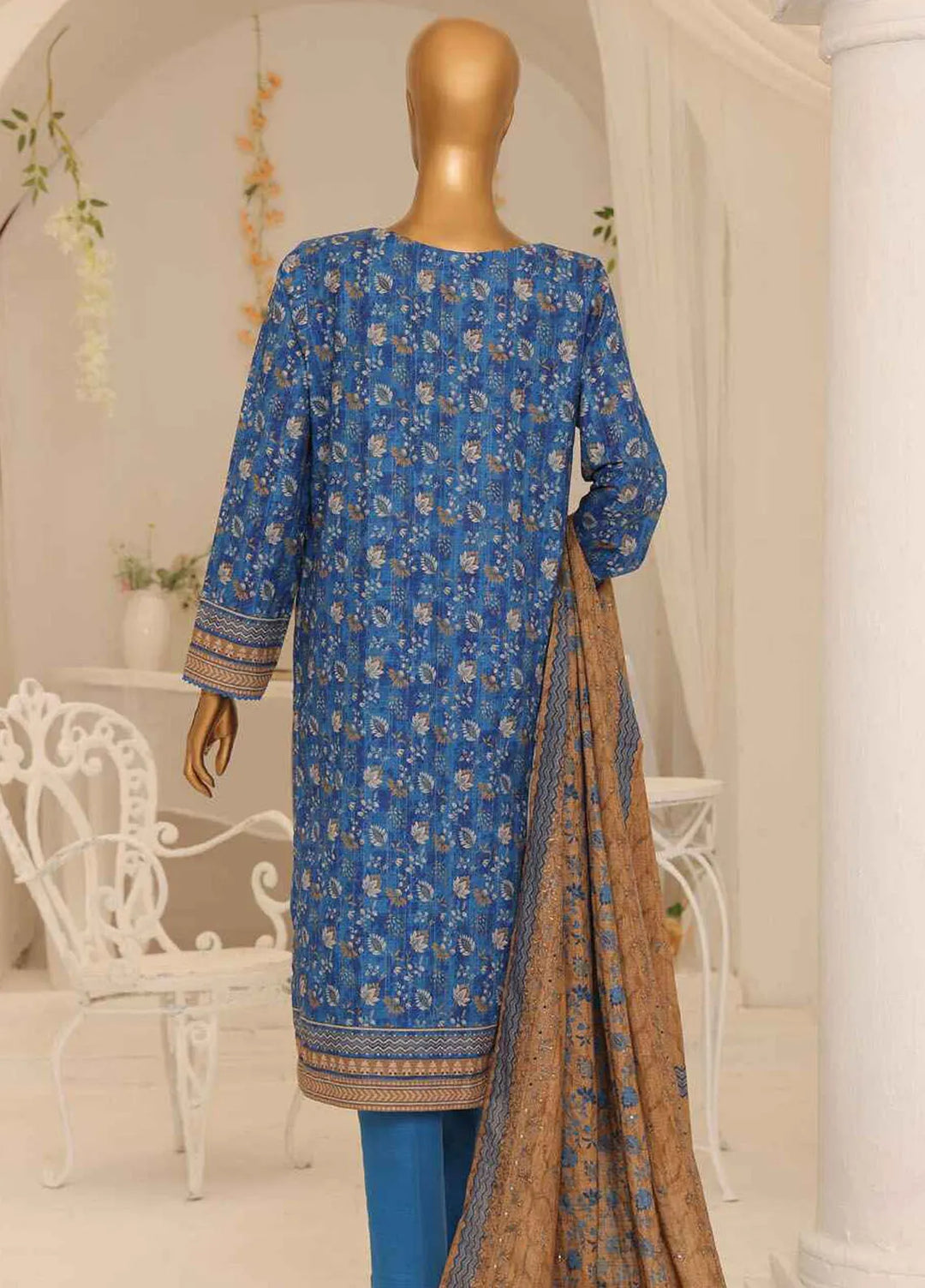 Hz Textiles Embroidered Khaddar Suit Unstitched 3 Piece HZ24K PKE-20 - Winter Collection