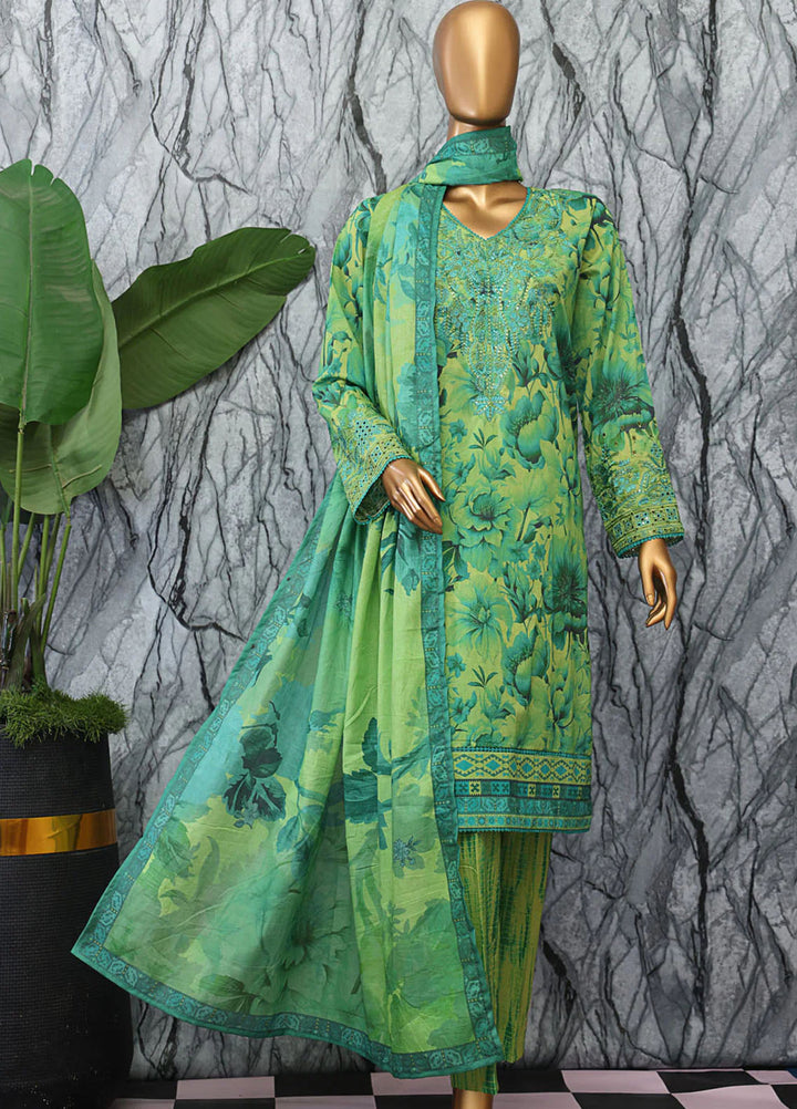 HZ Textiles Embroidered Lawn Suits Unstitched 3 Piece HZ25EUL EC-1049 - Summer Collection