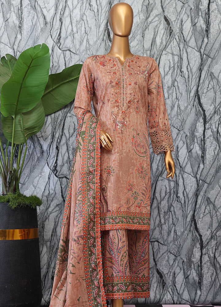 HZ Textiles Embroidered Lawn Suits Unstitched 3 Piece HZ25EUL EC-1050 - Summer Collection