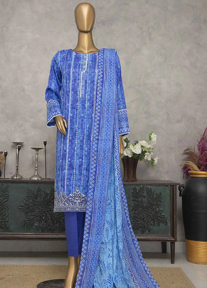 HZ Textiles Embroidered Lawn Suits Unstitched 3 Piece HZ25MK MEC-251 - Summer Collection