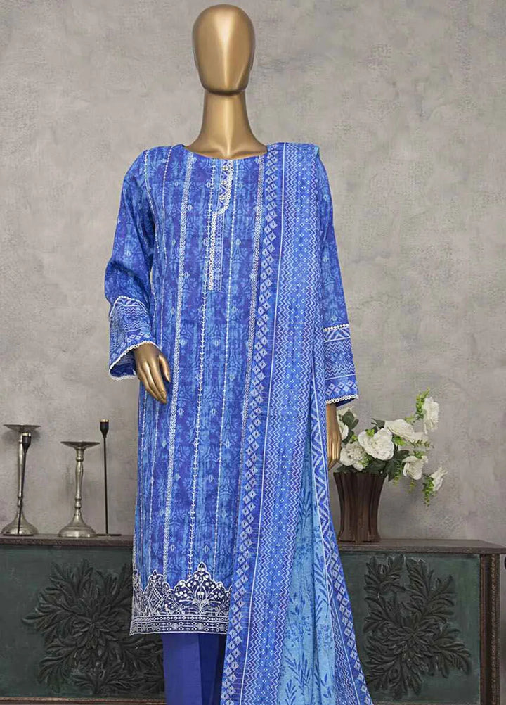 HZ Textiles Embroidered Lawn Suits Unstitched 3 Piece HZ25MK MEC-251 - Summer Collection
