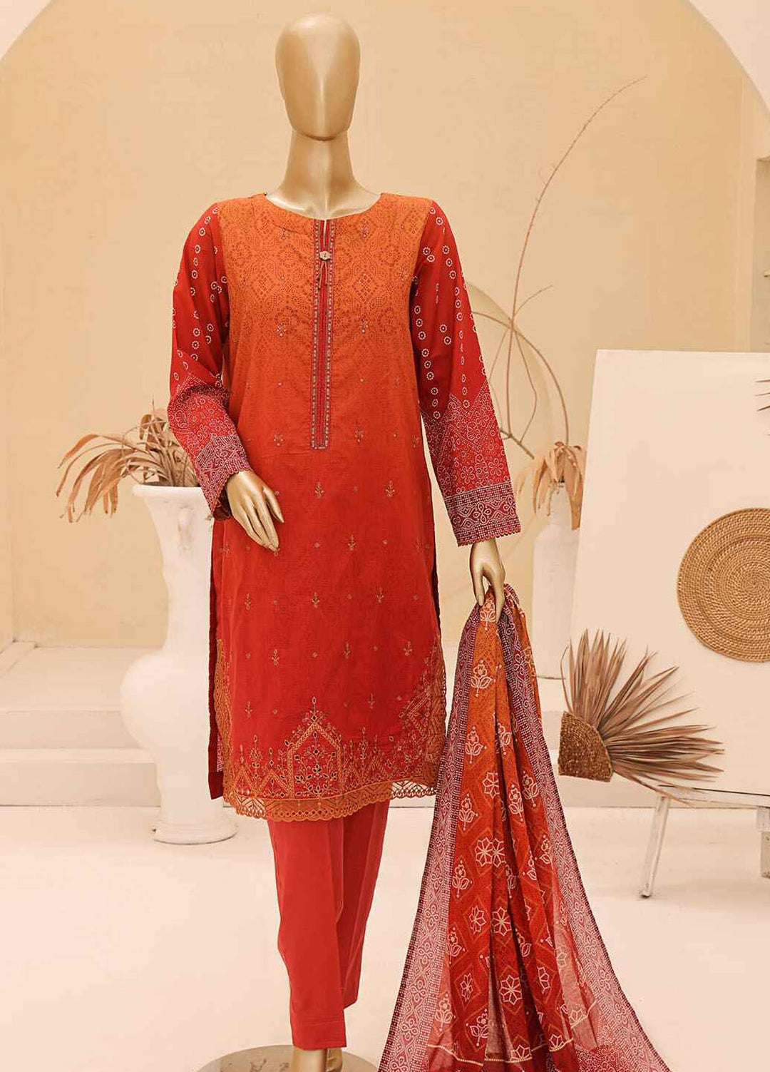 HZ Textiles Embroidered Lawn Suits Unstitched 3 Piece HZ25UC CEC-920 - Summer Collection