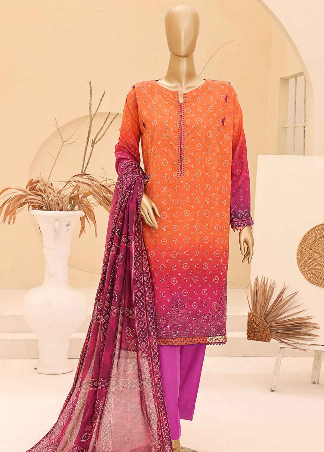 HZ Textiles Embroidered Lawn Suits Unstitched 3 Piece HZ25UC CEC-927 - Summer Collection