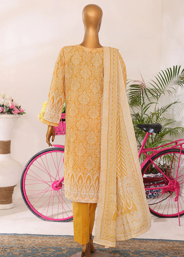 Hz Textiles Embroidered Lawn Suits Unstitched 3 Piece NKE-556 - Summer Collection
