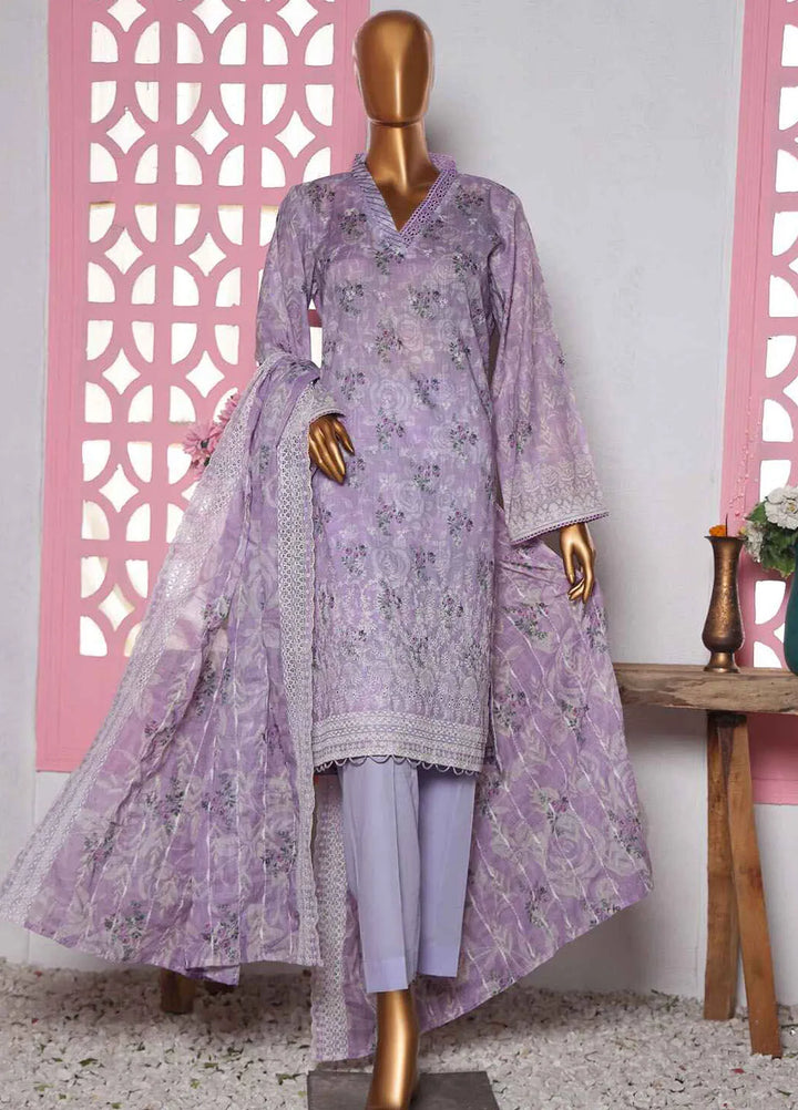 HZ Textiles Embroidered Lawn Suits Unstitched 3 Piece PLK-813 - Summer Collection