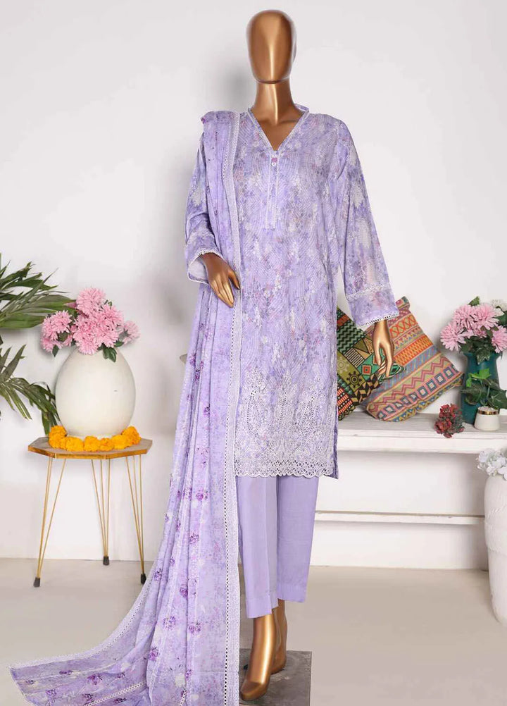 HZ Textiles Embroidered Lawn Suits Unstitched 3 Piece PLK-815 - Summer Collection