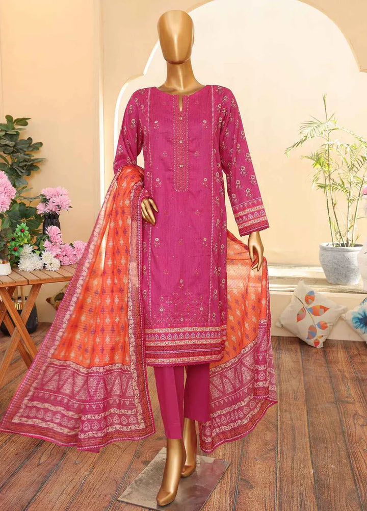 HZ Textiles Embroidered Lawn Suits Unstitched 3 Piece ZEC-158 - Summer Collection