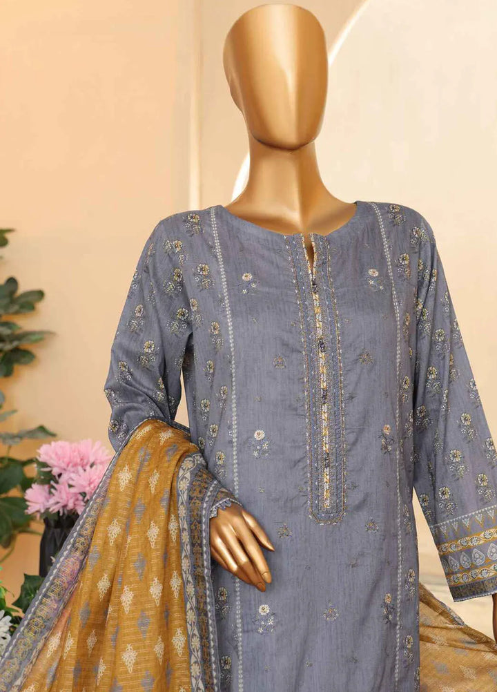 HZ Textiles Embroidered Lawn Suits Unstitched 3 Piece ZEC-159 - Summer Collection