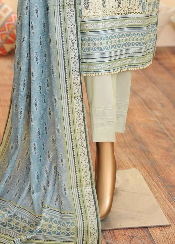 HZ Textiles Embroidered Lawn Suits Unstitched 3 Piece ZEC-165 - Summer Collection