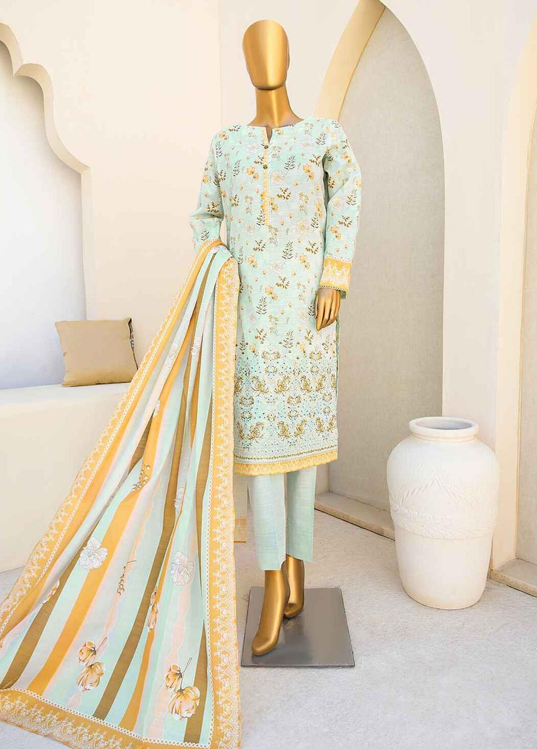 HZ Textiles Embroidered Khaddar Suits Unstitched 3 Piece HZ23K-V2 KPE-21039 - Winter Collection