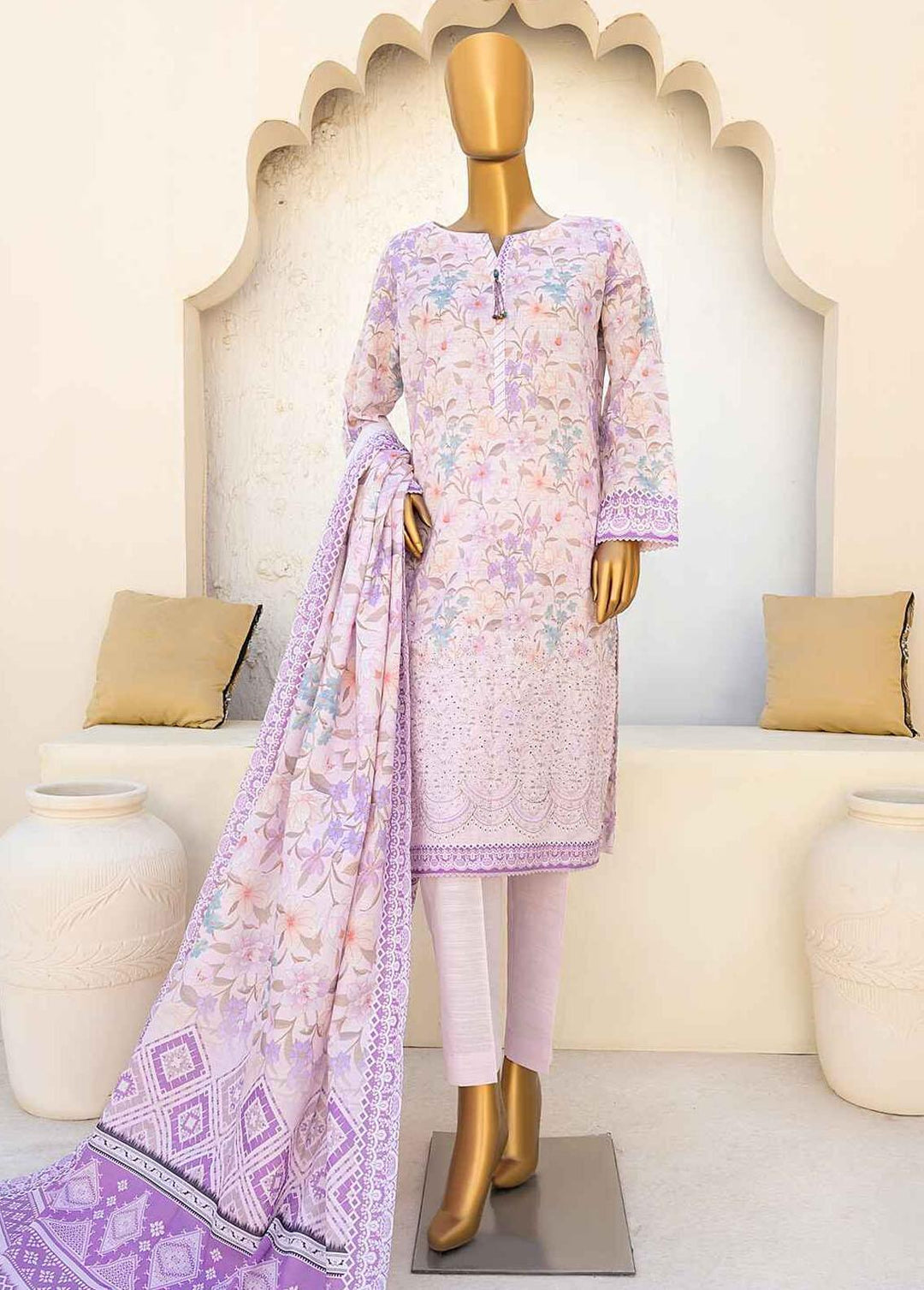 HZ Textiles Embroidered Khaddar Suits Unstitched 3 Piece HZ23K-V2 KPE-21040 - Winter Collection