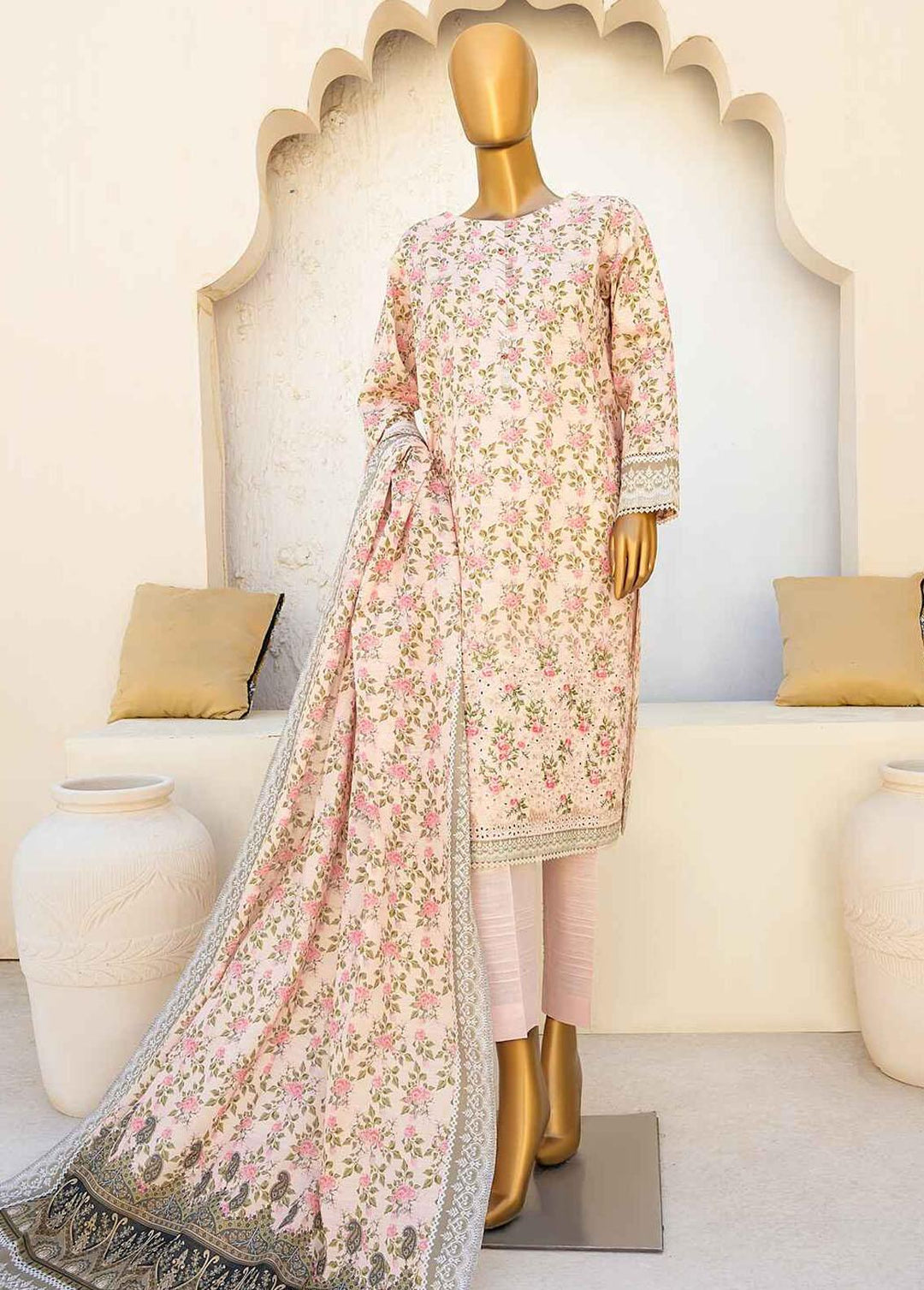HZ Textiles Embroidered Khaddar Suits Unstitched 3 Piece HZ23K-V2 KPE-21041 - Winter Collection