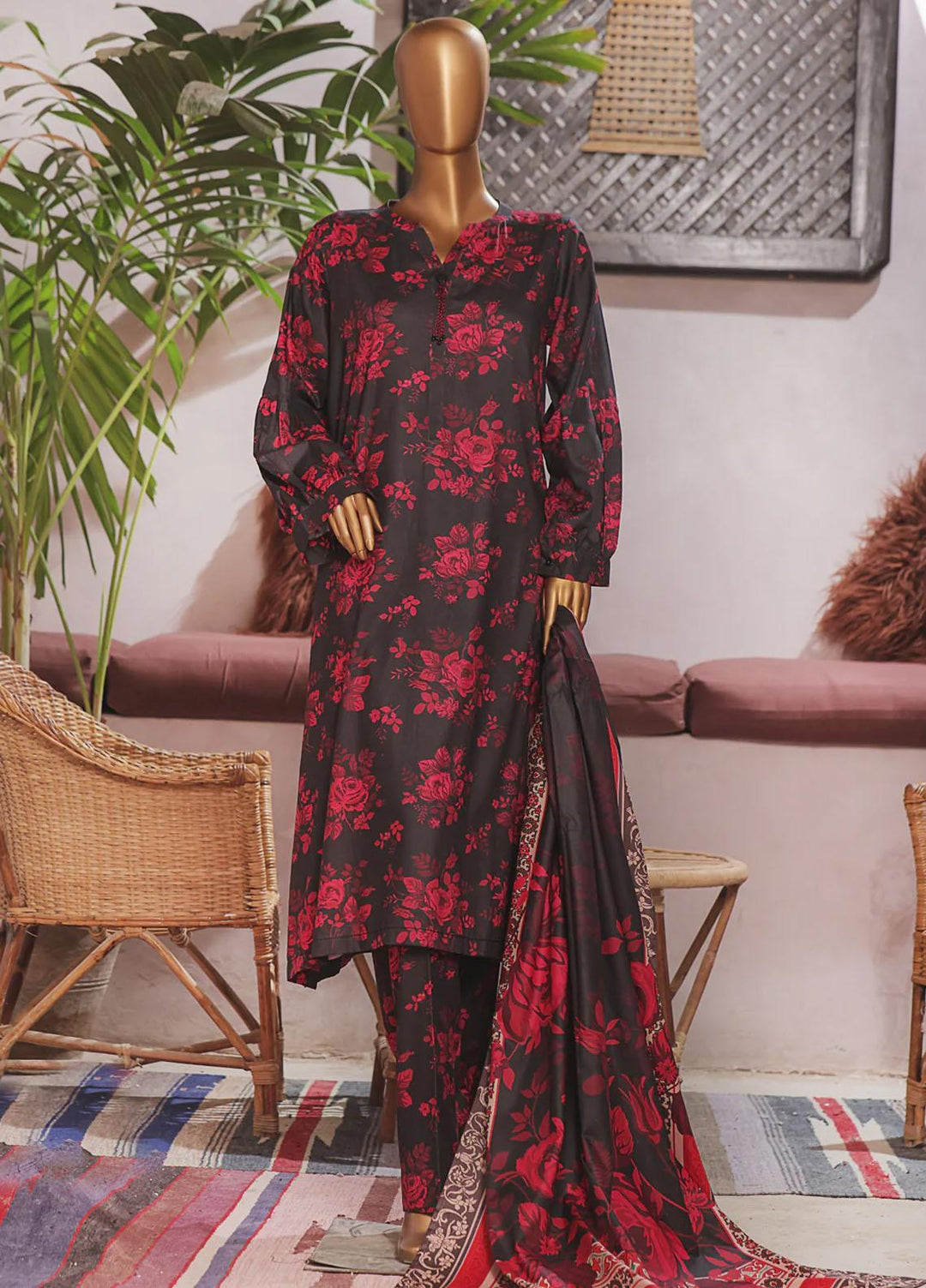 HZ Textiles Printed Linen Suits Unstitched 3 Piece HZ23PL3 LWP-13 - Winter Collection