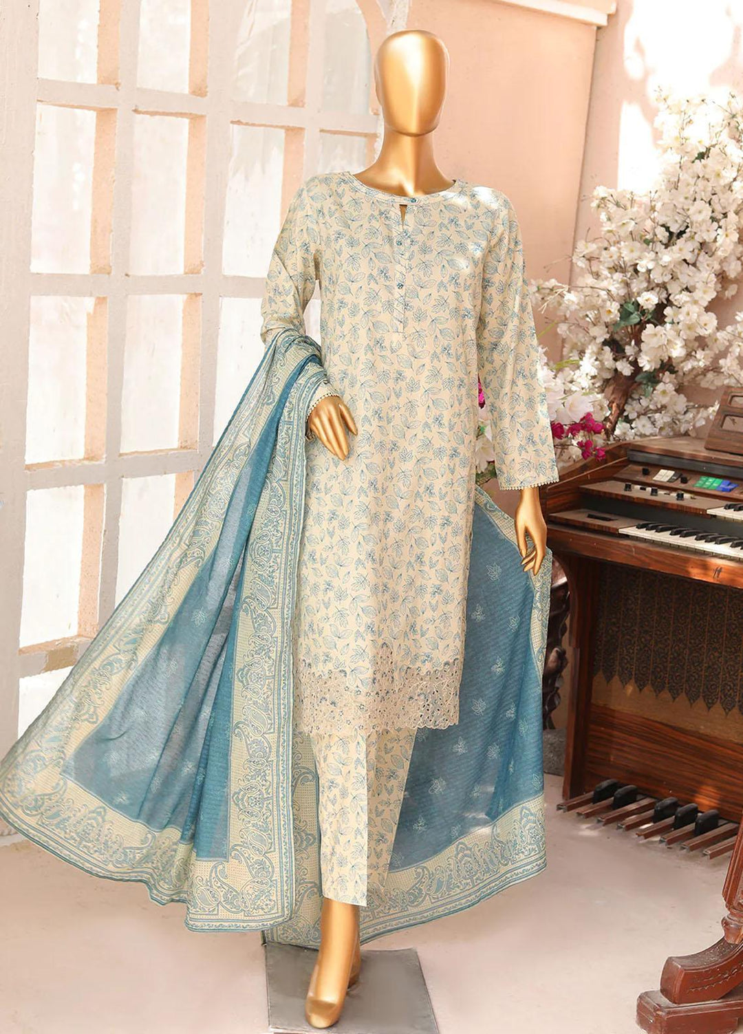 HZ Textiles Meenakari Embroidered Cambric Suits Unstitched 3 Piece HZ23MP PMK-167/winter Collection