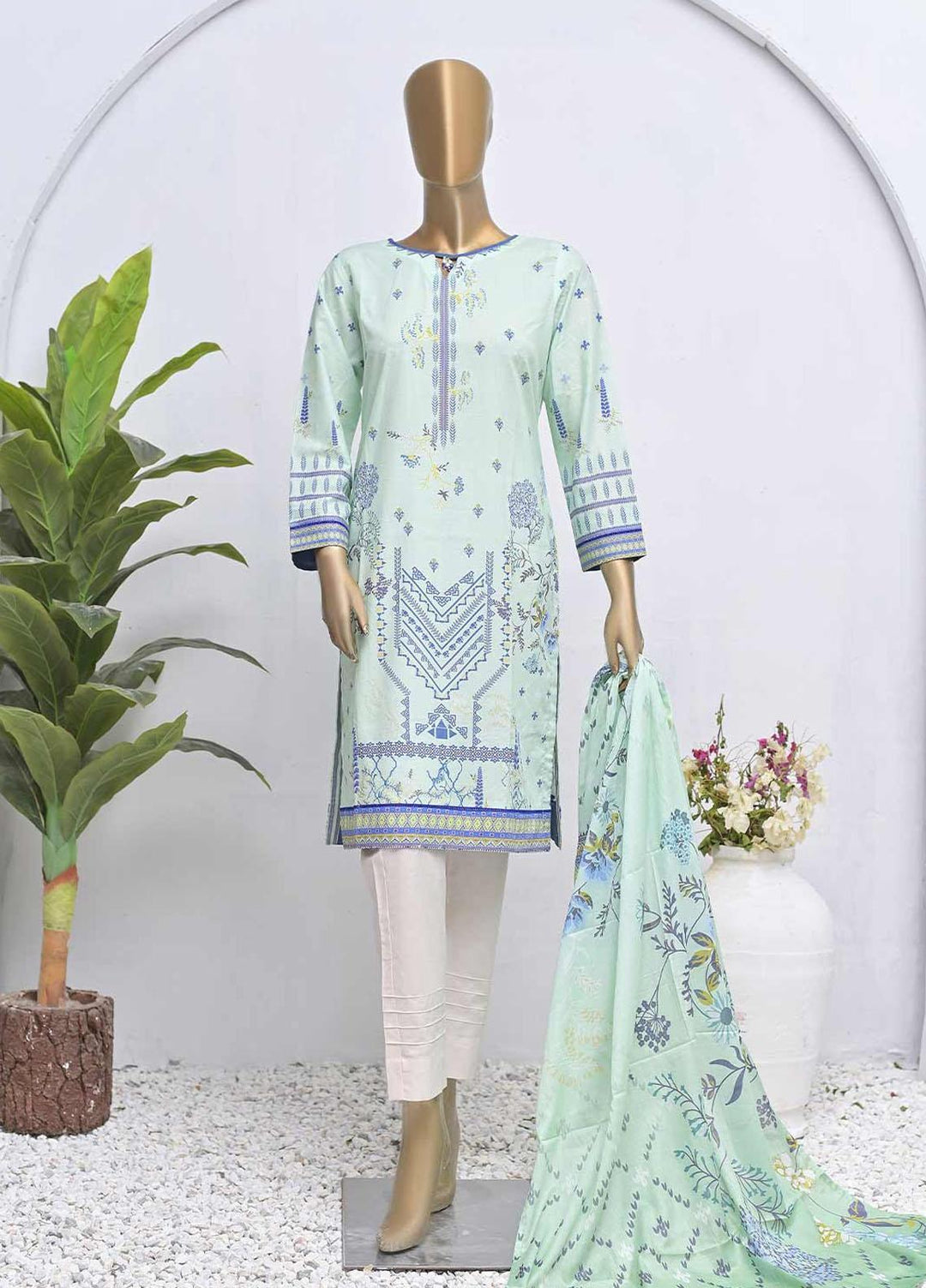 HZ Textiles Printed Lawn Suits Unstitched 2 Piece HZ22OL OP-14227 - Summer Collection