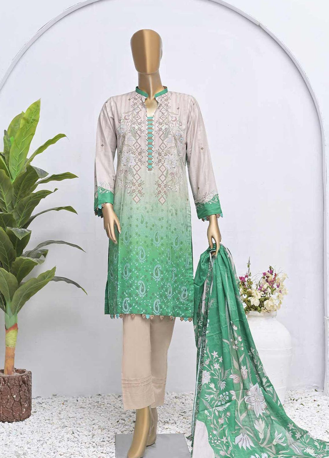 HZ Textiles Printed Lawn Suits Unstitched 2 Piece HZ22OL OP-14228 - Summer Collection