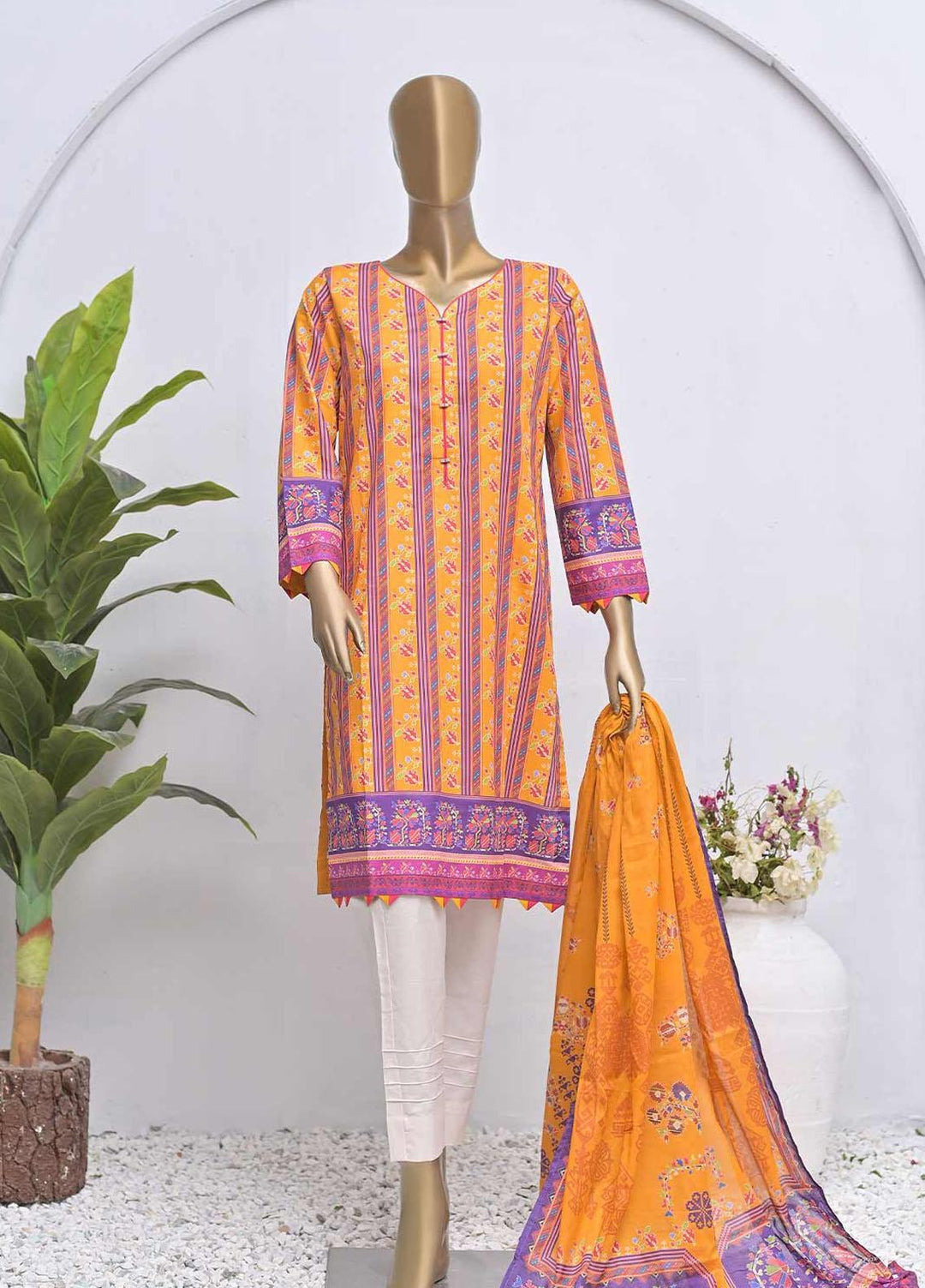 HZ Textiles Printed Lawn Suits Unstitched 2 Piece HZ22OL OP-14229 - Summer Collection
