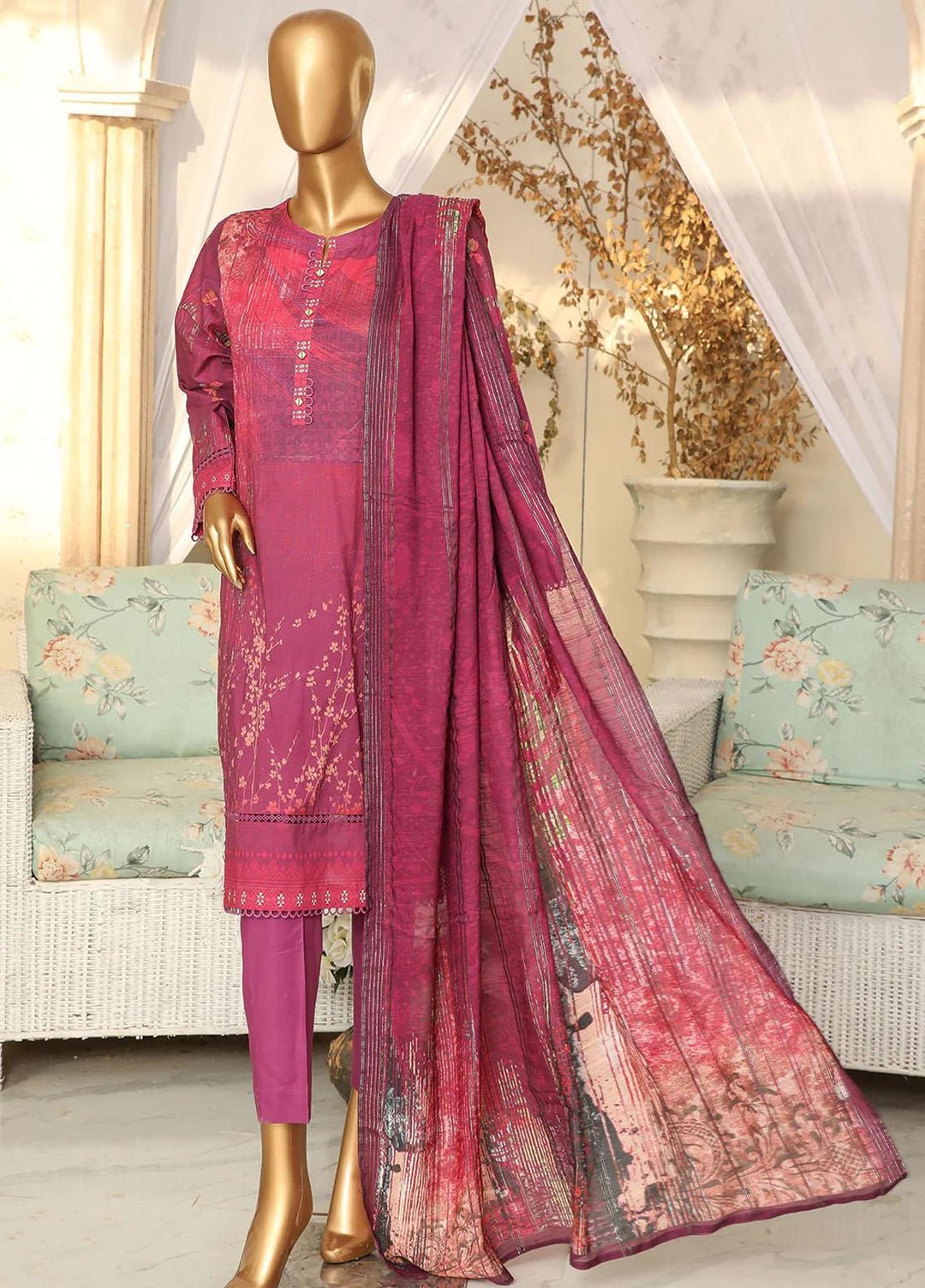 HZ Textiles Printed Lawn Suits Unstitched 3 Piece HZ23OP OPL-17775 - Summer Collection