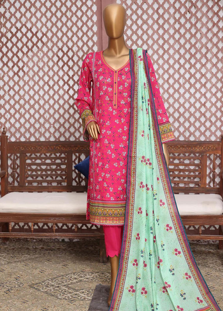 HZ Textiles Printed Lawn Suits Unstitched 3 Piece HZ23PP-V4 PPC-28 - Summer Collection