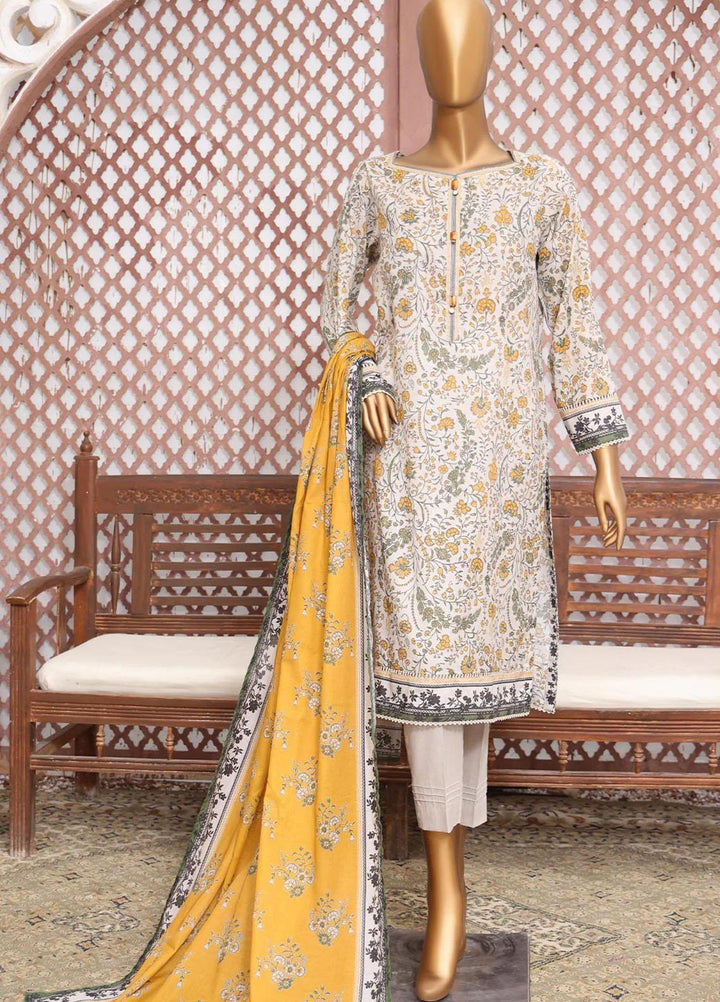 HZ Textiles Printed Lawn Suits Unstitched 3 Piece HZ23PP-V4 PPC-36 - Summer Collection