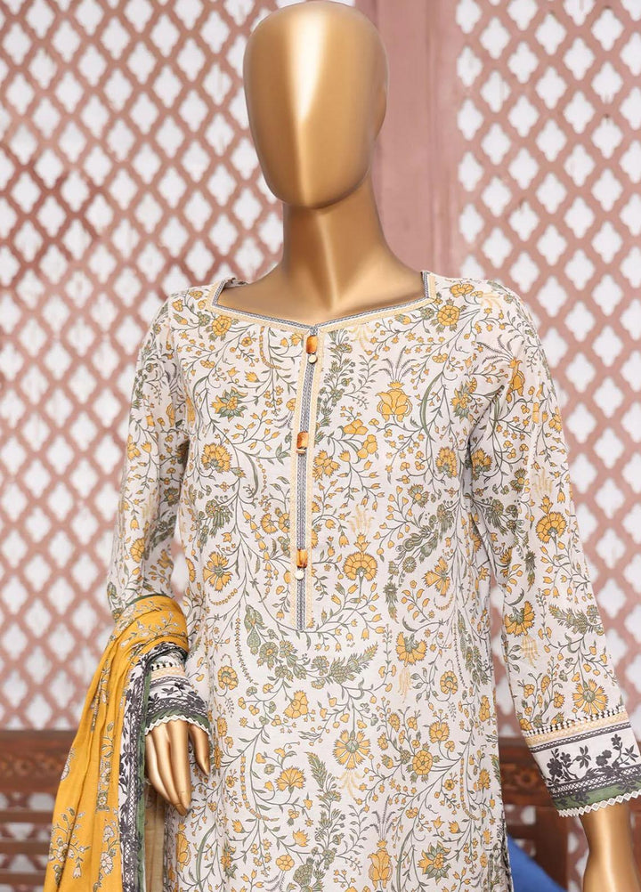HZ Textiles Printed Lawn Suits Unstitched 3 Piece HZ23PP-V4 PPC-36 - Summer Collection