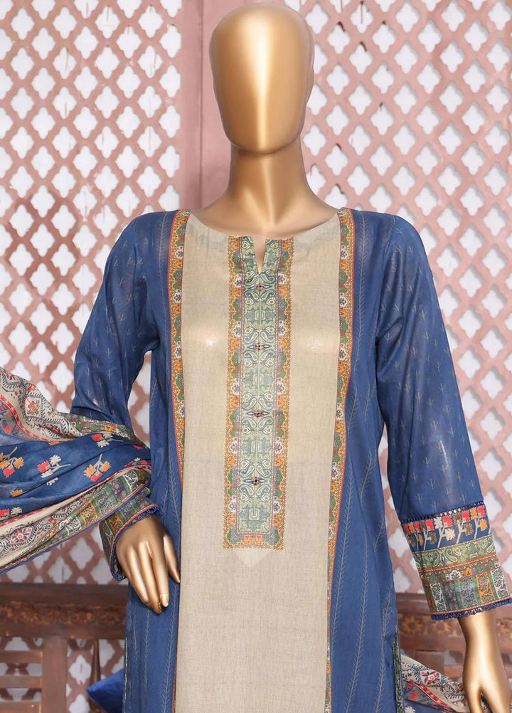 HZ Textiles Printed Lawn Suits Unstitched 3 Piece HZ23PP-V4 PPC-43 - Summer Collection