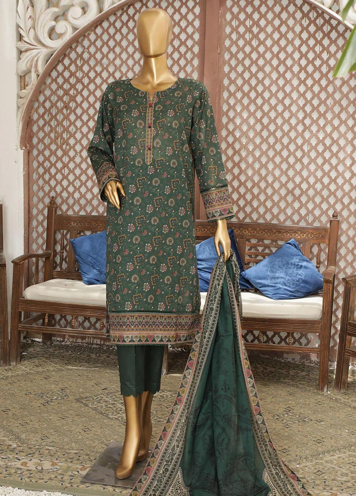 HZ Textiles Printed Lawn Suits Unstitched 3 Piece HZ23PP-V4 PPC-46 - Summer Collection