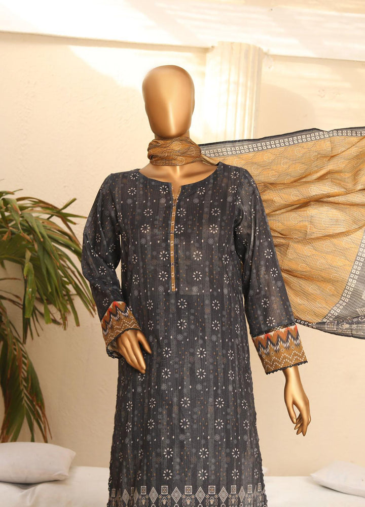 HZ Textiles Printed Lawn Suits Unstitched 3 Piece HZ23PP-V5 PPC-114 - Summer Collection