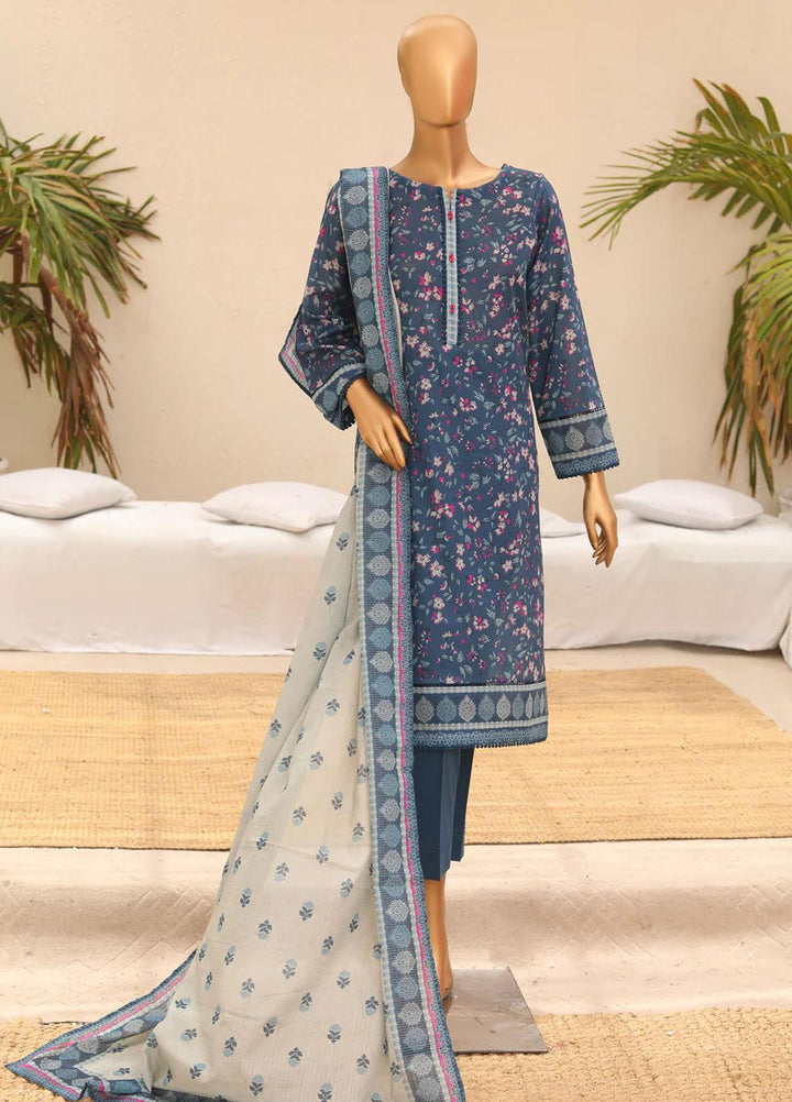 HZ Textiles Printed Lawn Suits Unstitched 3 Piece HZ23PP-V5 PPC-116 - Summer Collection