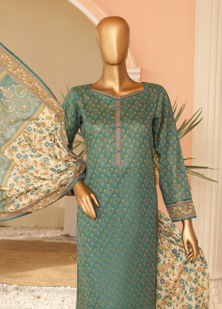 HZ Textiles Printed Lawn Suits Unstitched 3 Piece HZ23PP-V5 PPC-117 - Summer Collection