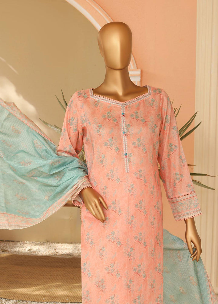 HZ Textiles Printed Lawn Suits Unstitched 3 Piece HZ23PP-V5 PPC-120 - Summer Collection